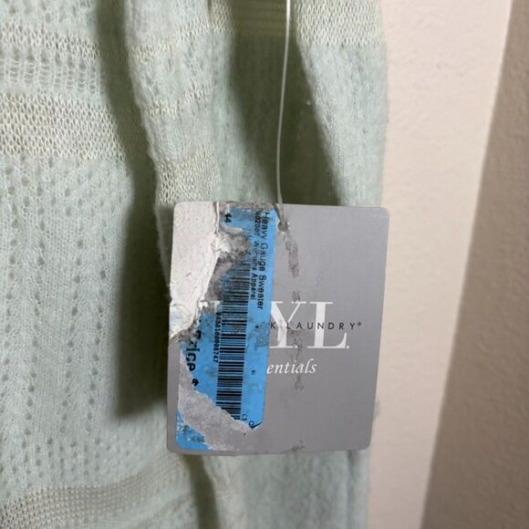 New York Laundry Sweater Women's XL Green Wool Blend Sheer Eyelet Pullover NWT - Picture 5 of 8